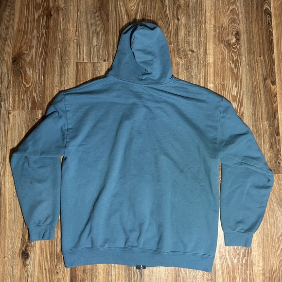 Faded Blue Fruit Of Loom Zip-Up Hoodie - Picture 6 of 7